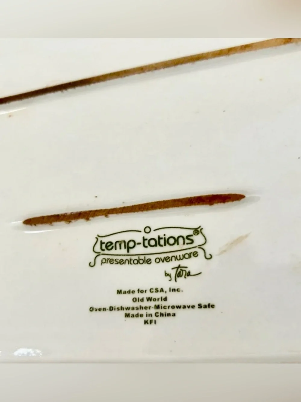 temptations bakeware presentable ovenware old world yellow Tara serving tray